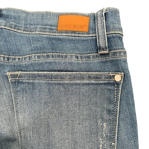 Judy Blue Women’s Skinny Fit Blue Distressed Jeans Size 11/30 - Picture 6 of 6